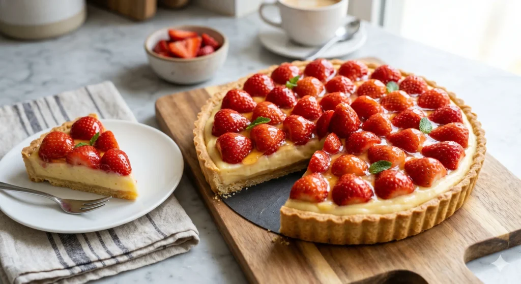 tarta de fresas y crema